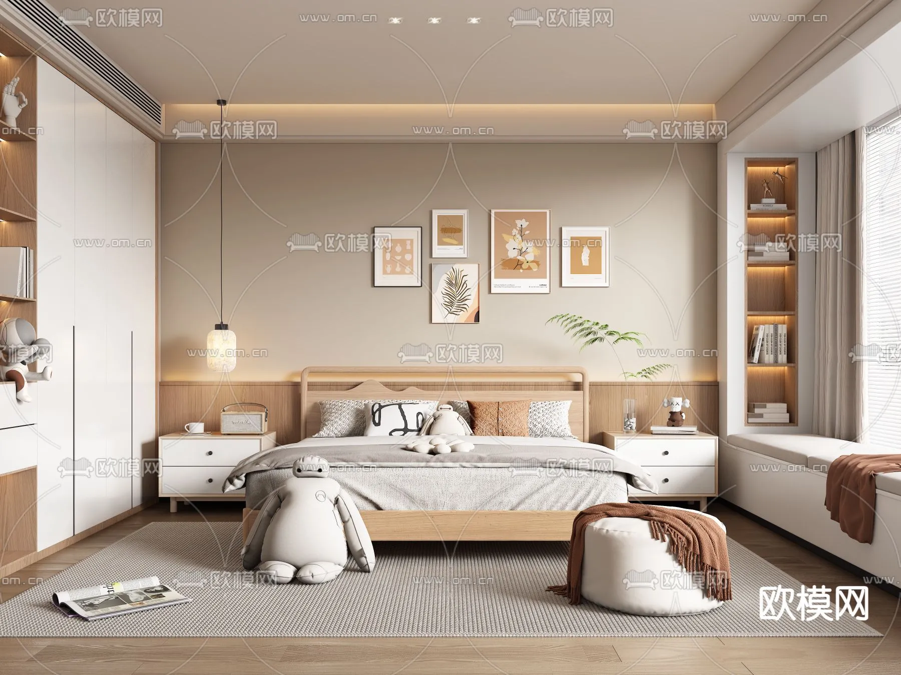 BEDROOM – MODERN STYLE – VRAY / CORONA – 3D MODEL – 2111