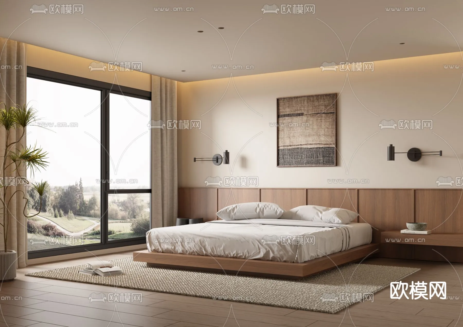 BEDROOM – MODERN STYLE – VRAY / CORONA – 3D MODEL – 2112