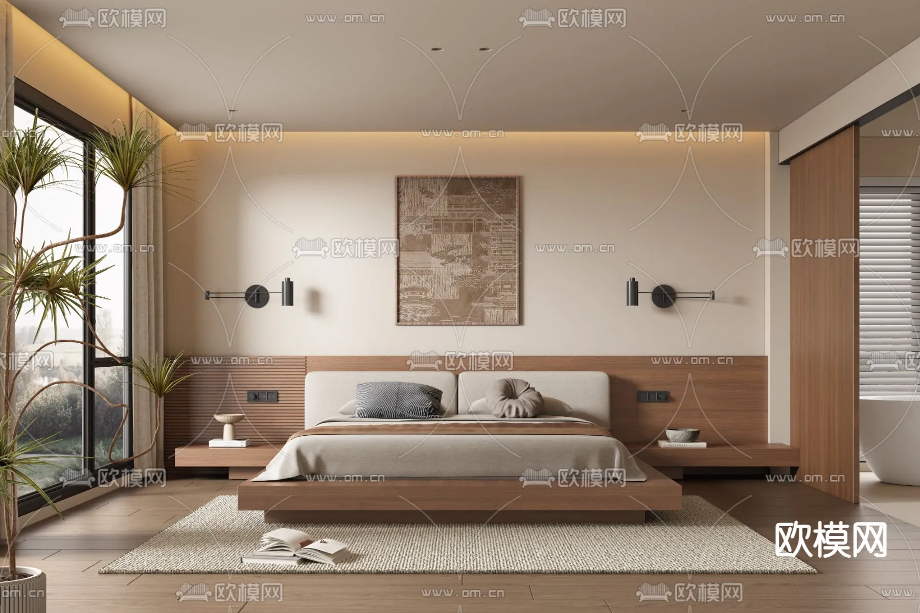 BEDROOM – MODERN STYLE – VRAY / CORONA – 3D MODEL – 2113