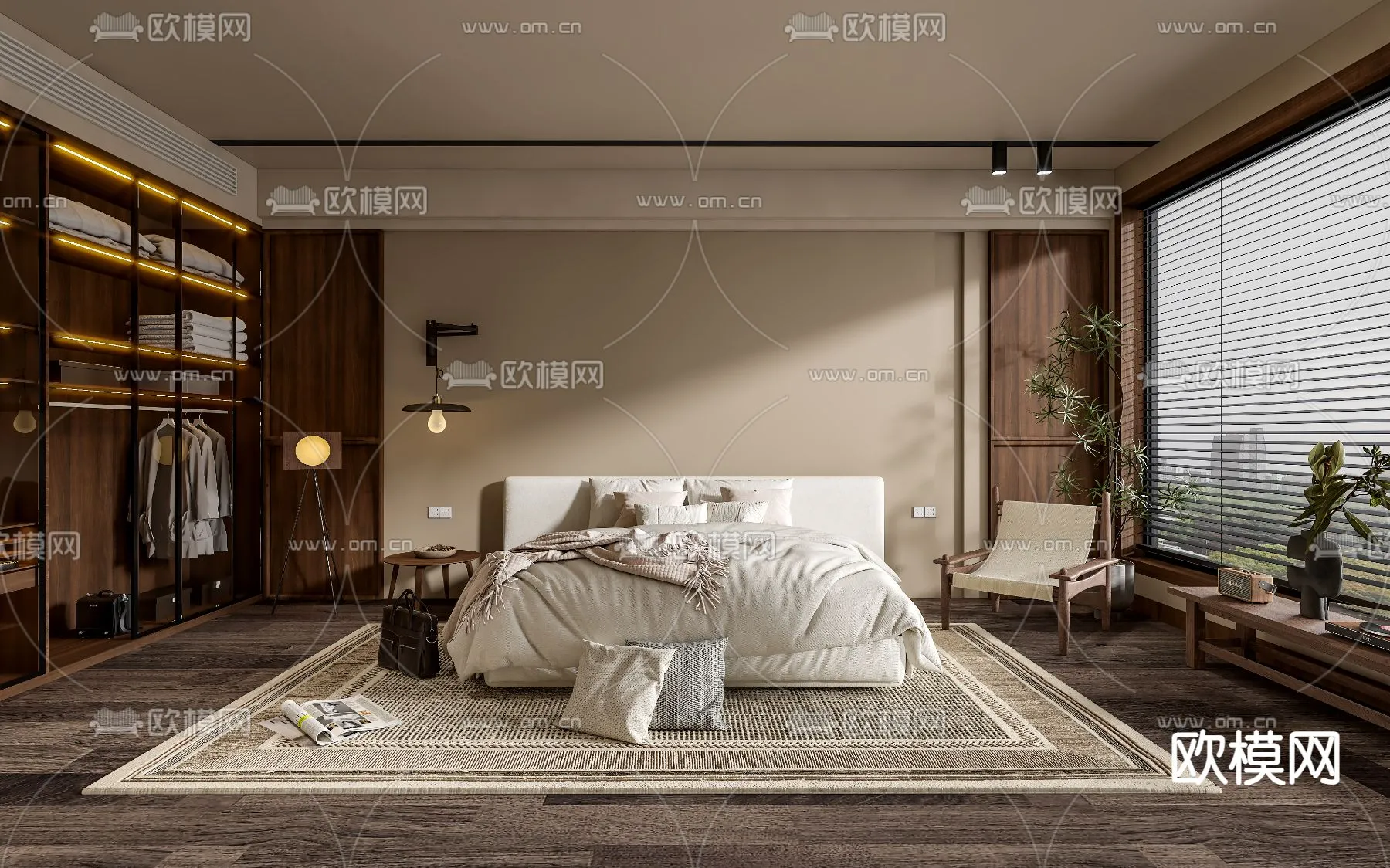 BEDROOM – MODERN STYLE – VRAY / CORONA – 3D MODEL – 2114