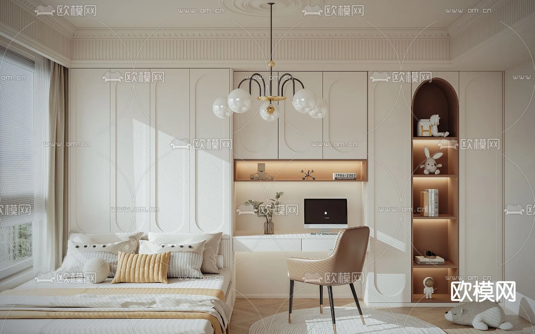 BEDROOM – MODERN STYLE – VRAY / CORONA – 3D MODEL – 2116