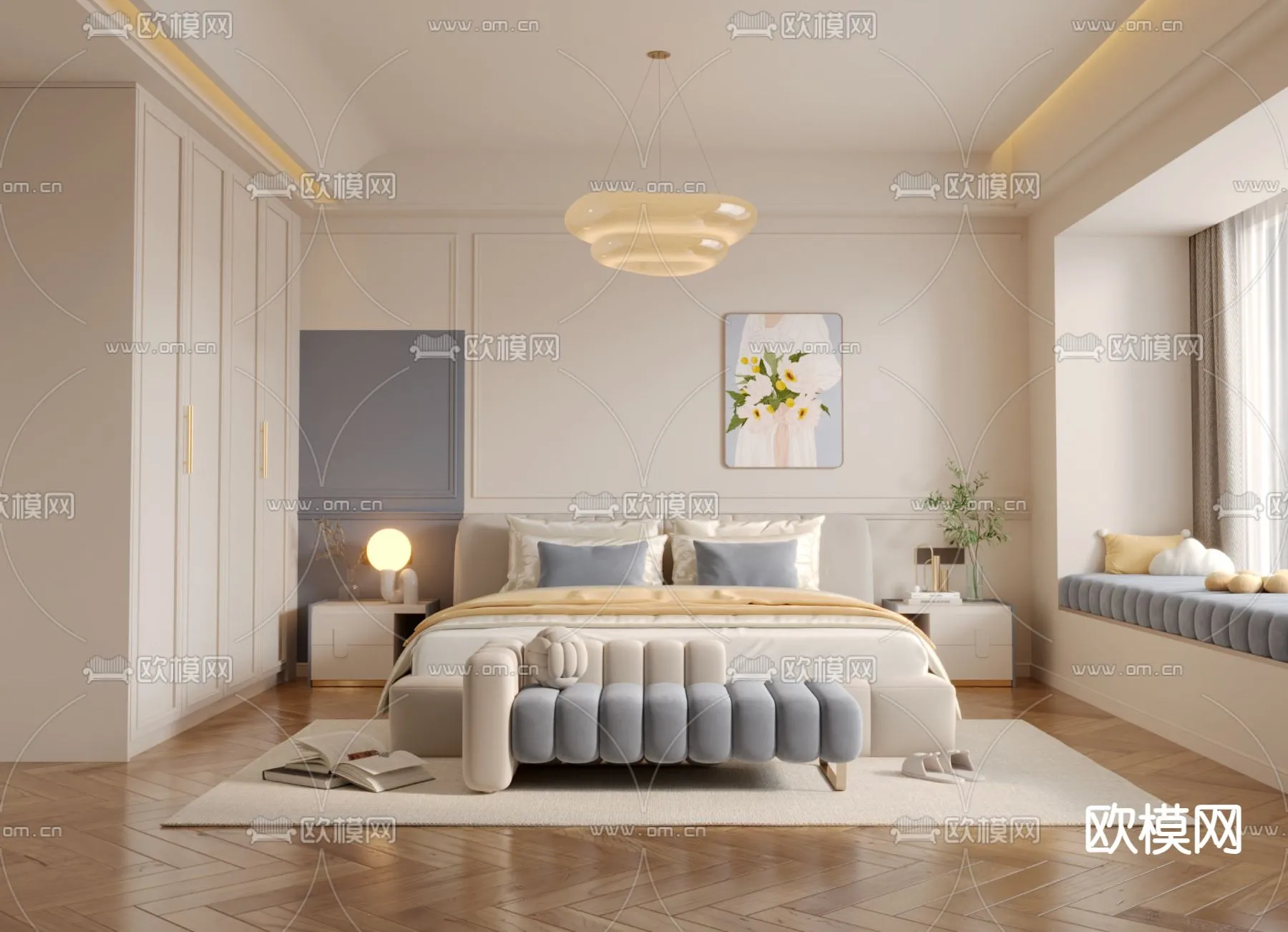BEDROOM – MODERN STYLE – VRAY / CORONA – 3D MODEL – 2118