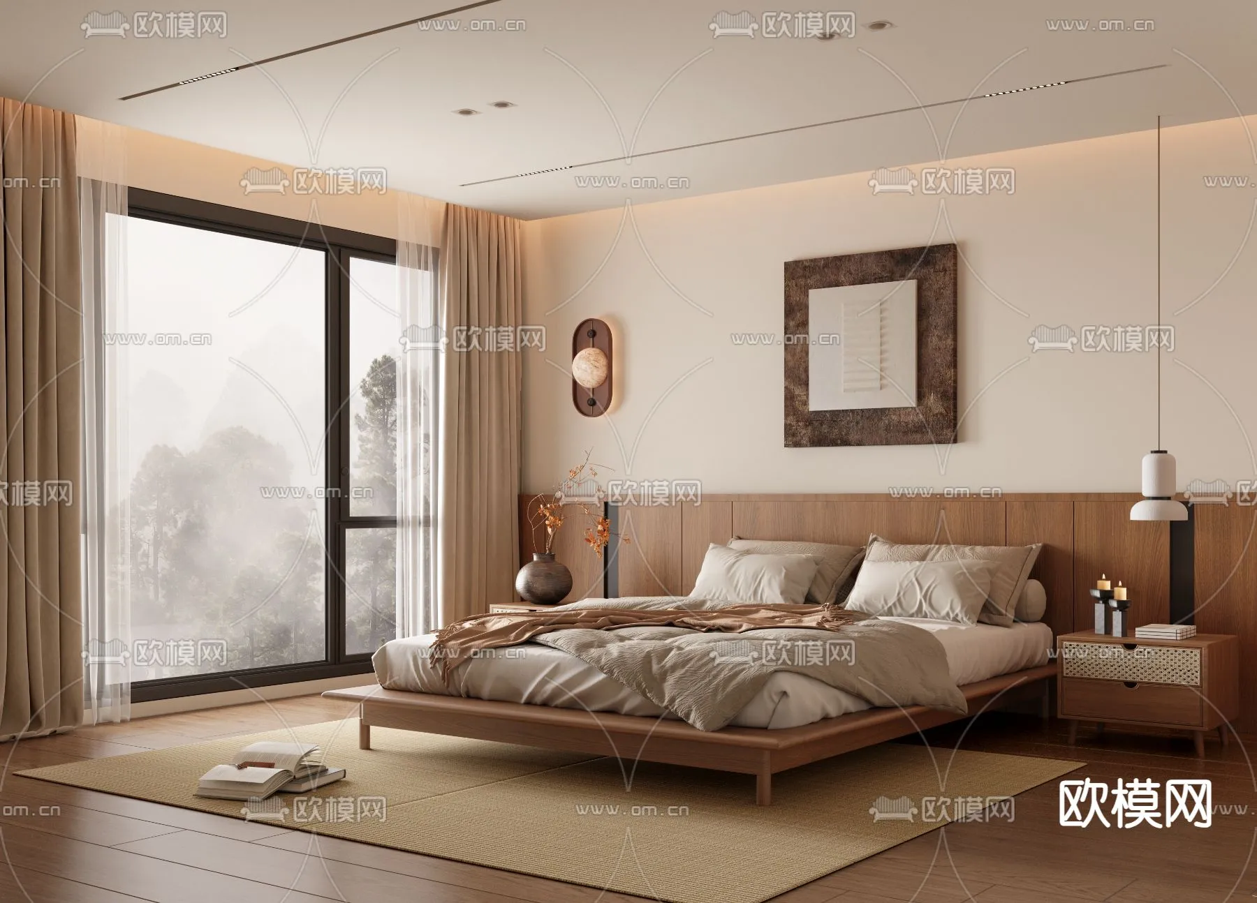 BEDROOM – MODERN STYLE – VRAY / CORONA – 3D MODEL – 2120