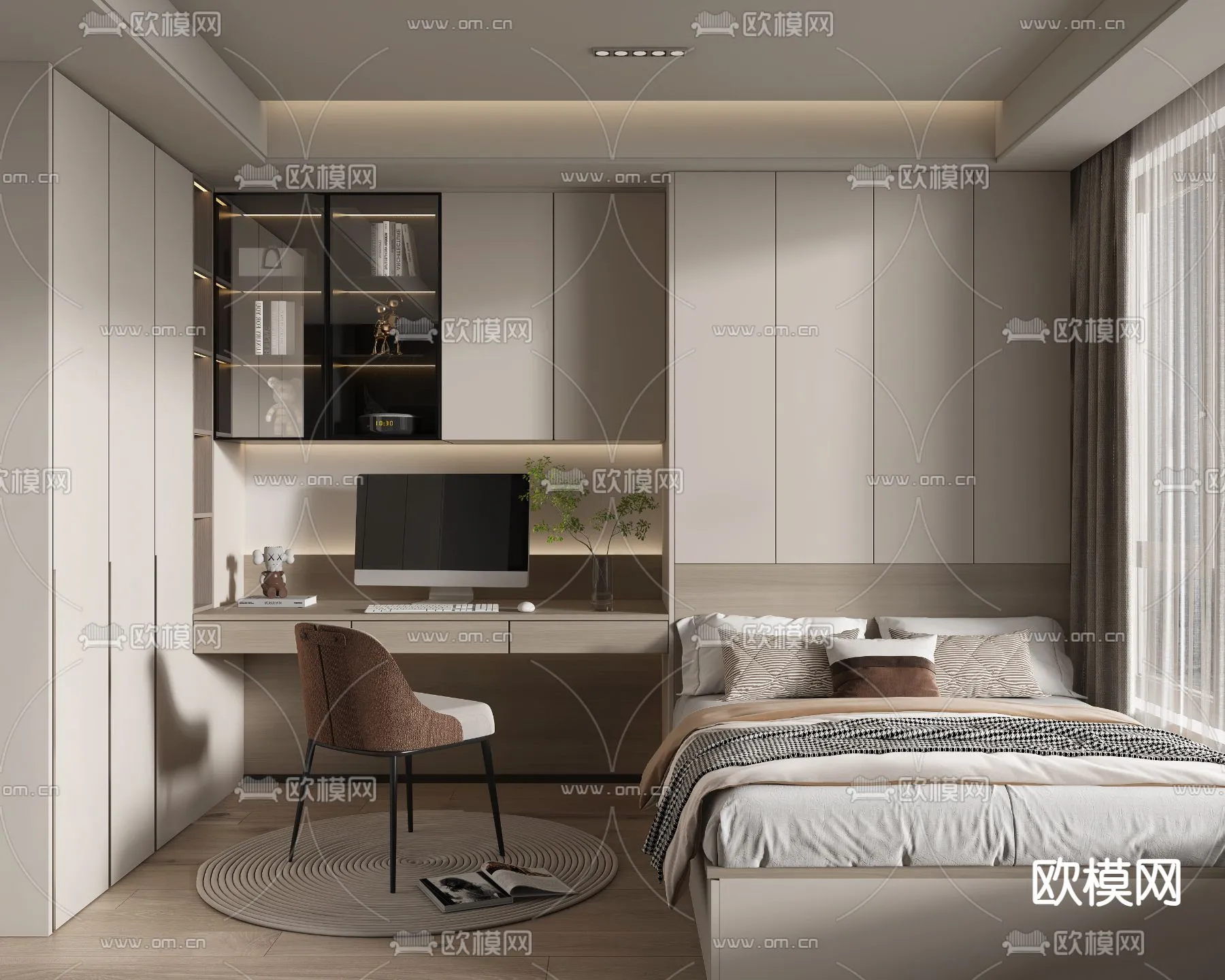 BEDROOM – MODERN STYLE – VRAY / CORONA – 3D MODEL – 2125