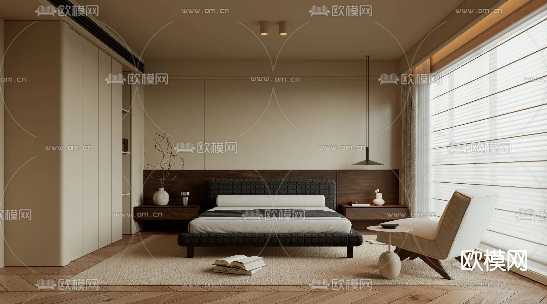 BEDROOM – MODERN STYLE – VRAY / CORONA – 3D MODEL – 2130