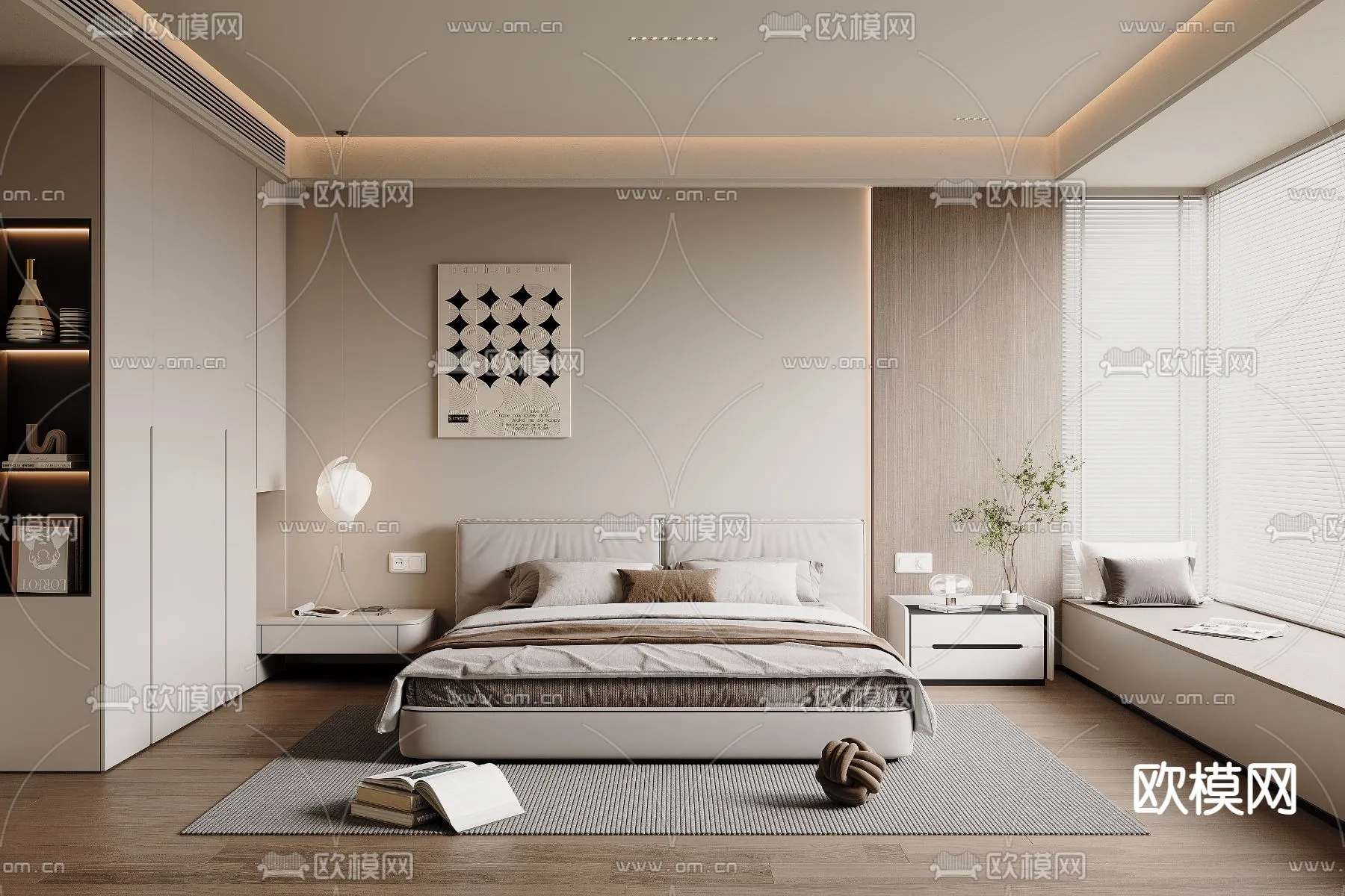 BEDROOM – MODERN STYLE – VRAY / CORONA – 3D MODEL – 2138