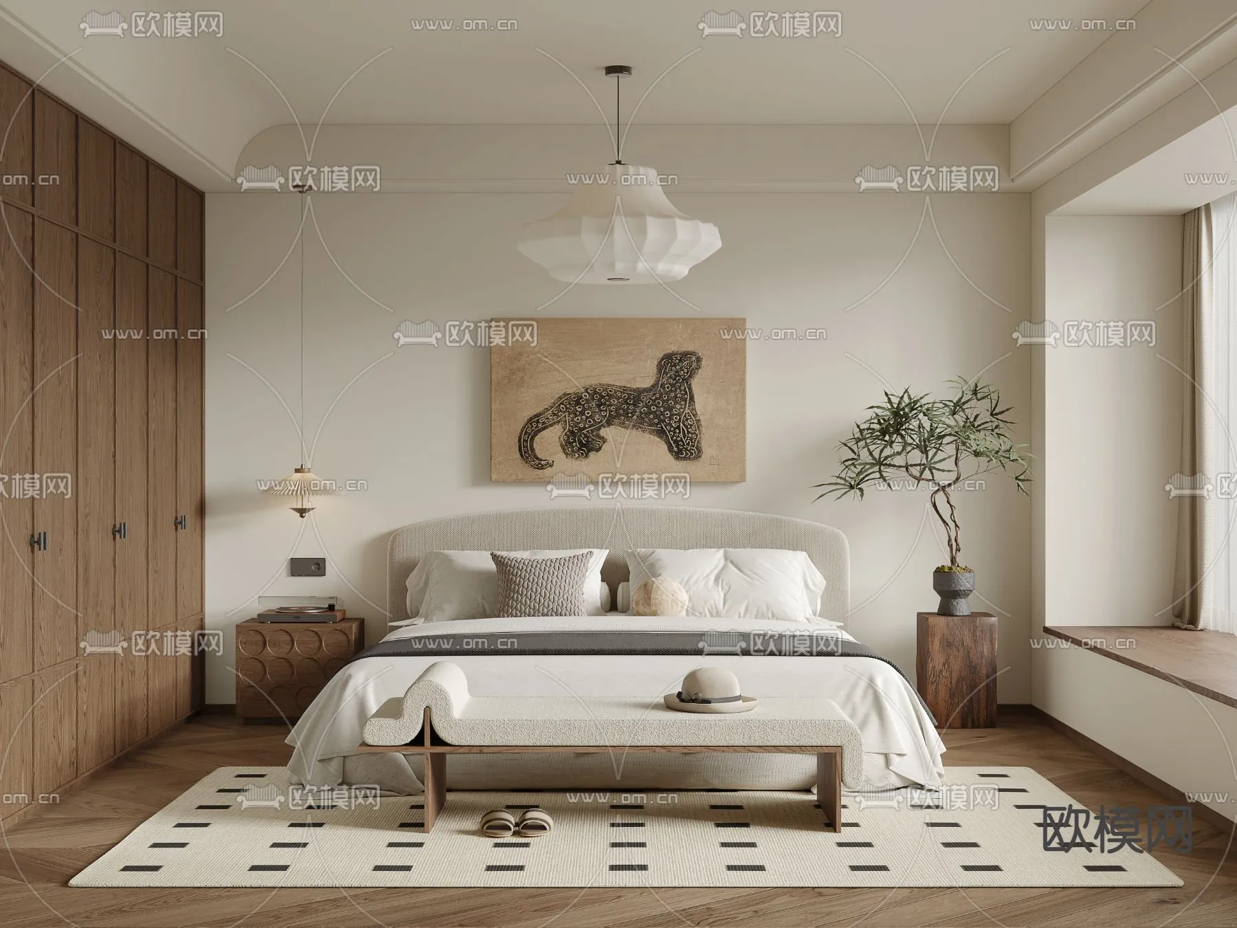 BEDROOM – MODERN STYLE – VRAY / CORONA – 3D MODEL – 2139