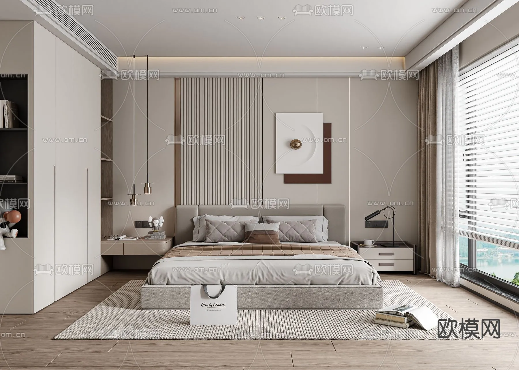 BEDROOM – MODERN STYLE – VRAY / CORONA – 3D MODEL – 2142