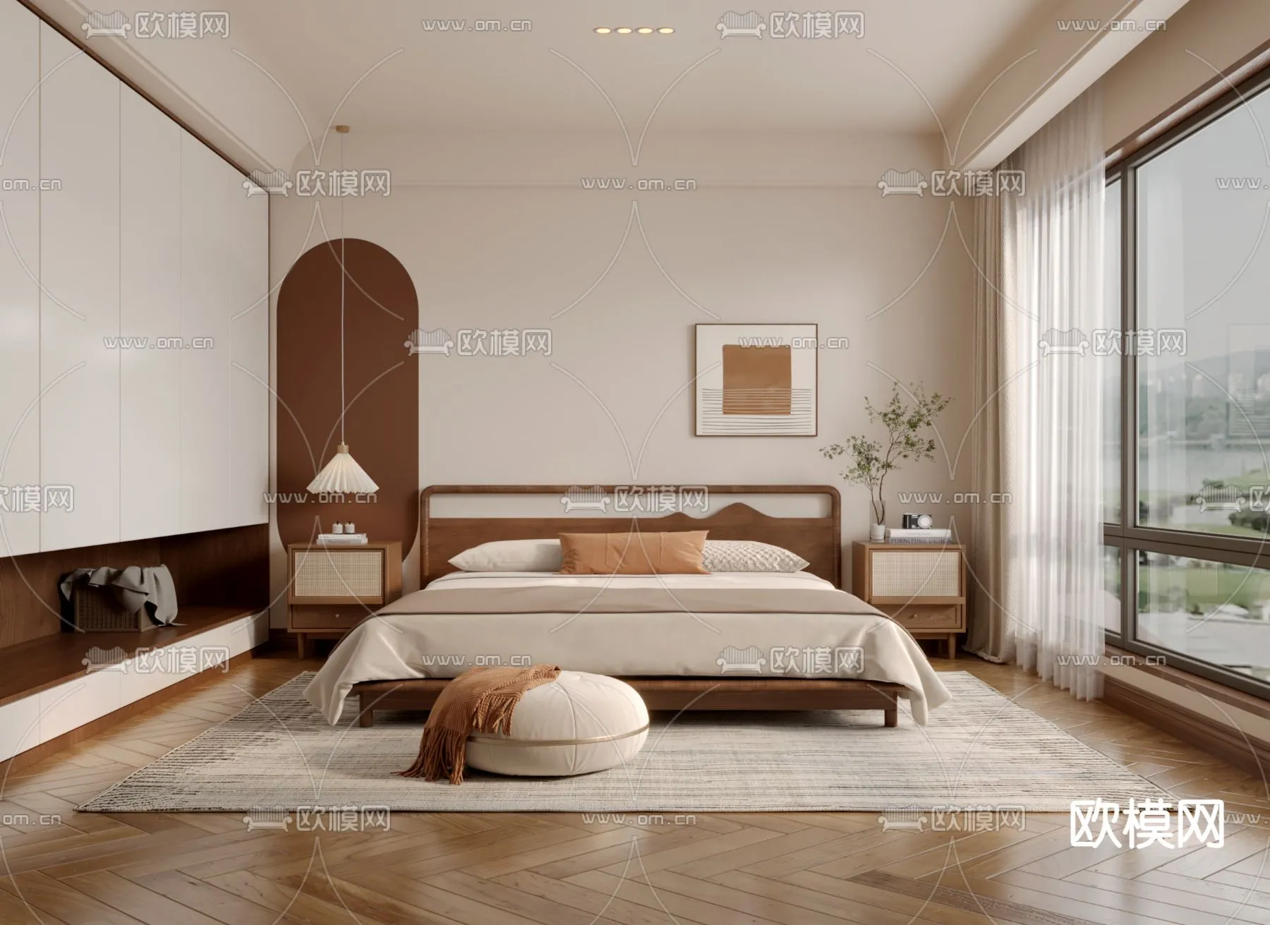 BEDROOM – MODERN STYLE – VRAY / CORONA – 3D MODEL – 2145