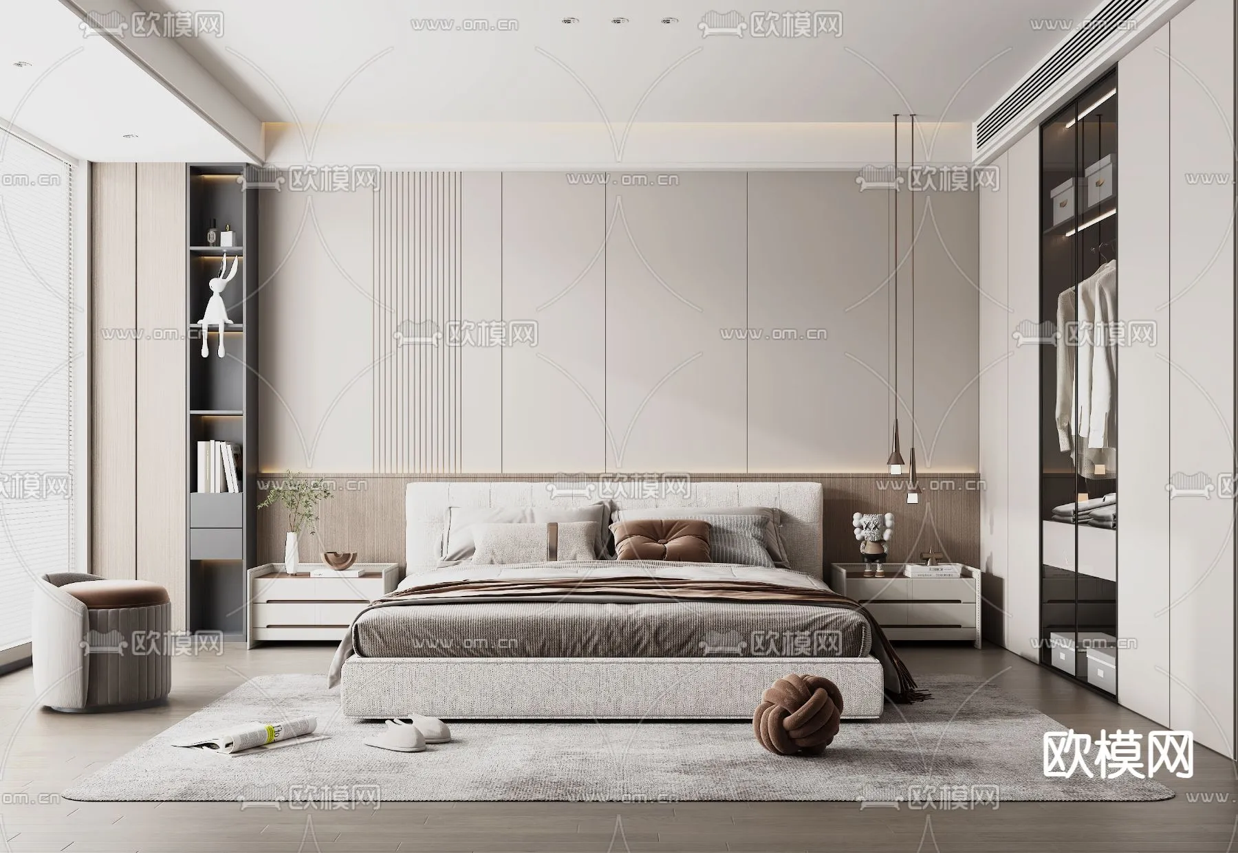 BEDROOM – MODERN STYLE – VRAY / CORONA – 3D MODEL – 2151
