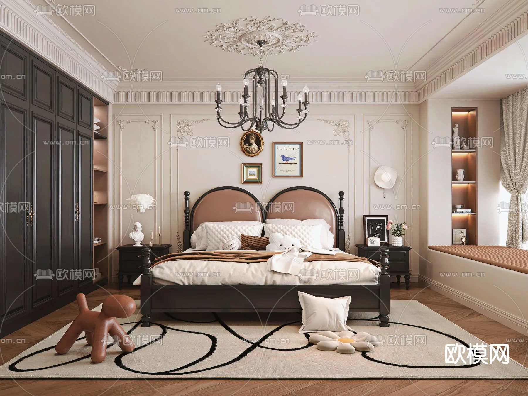 BEDROOM – MODERN STYLE – VRAY / CORONA – 3D MODEL – 2153
