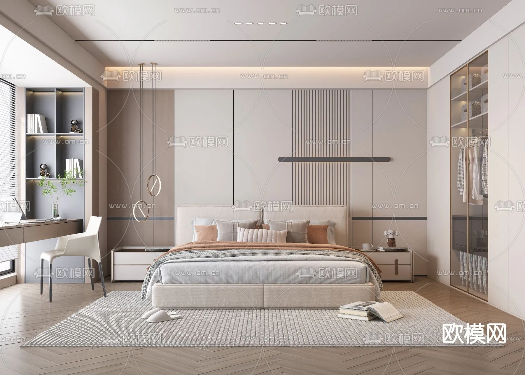 BEDROOM – MODERN STYLE – VRAY / CORONA – 3D MODEL – 2160