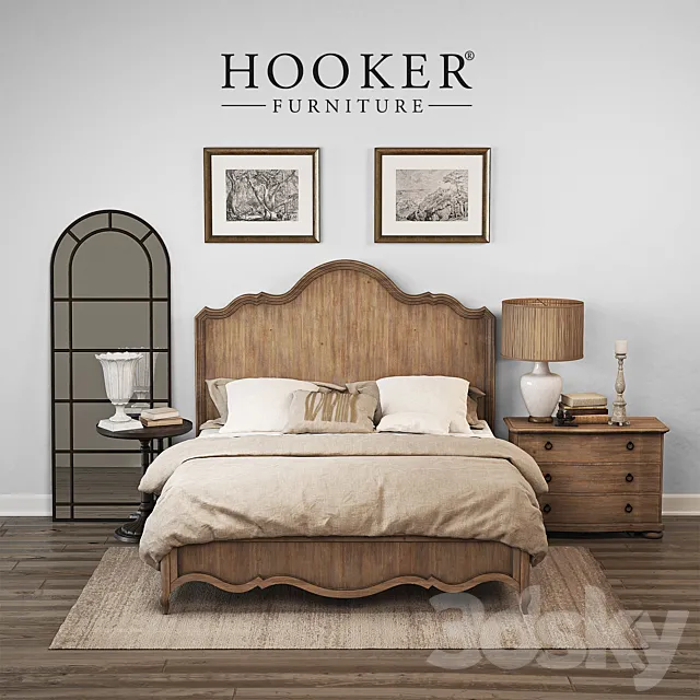 Bedroom set Hooker 3D Model
