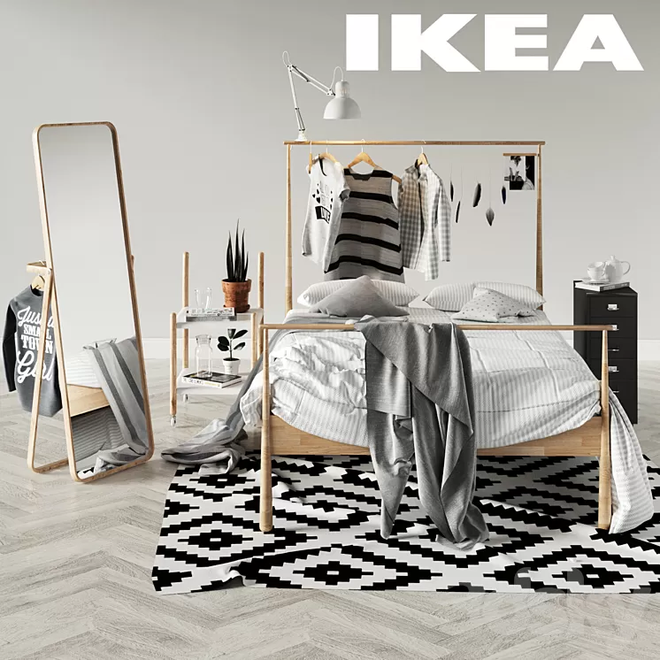 Bedroom set Ikea 3D Model