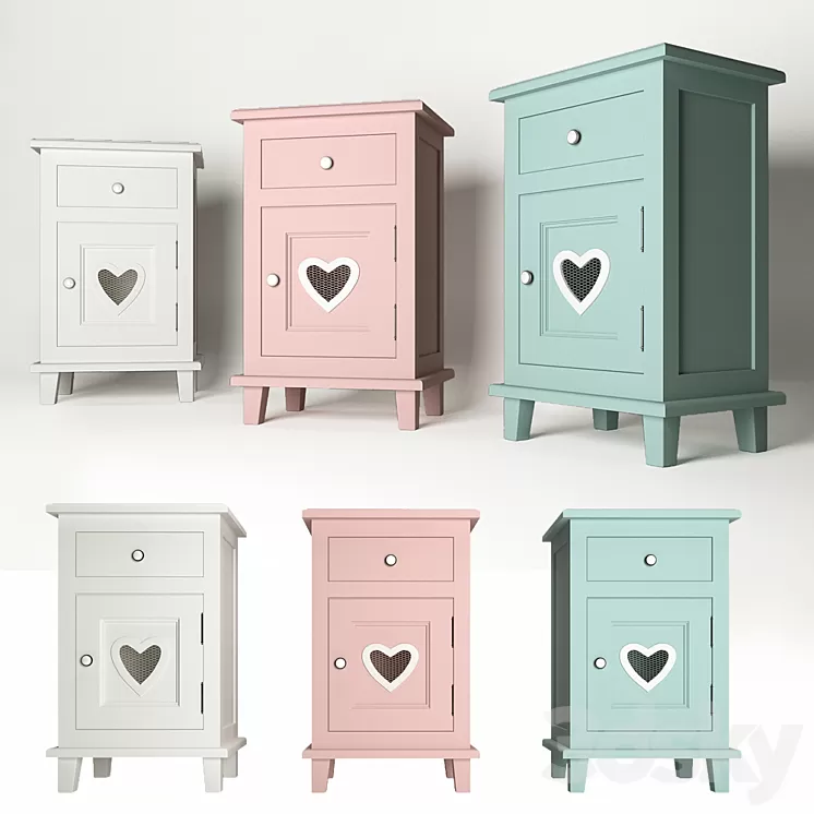 Bedside nightstand from the Adelina series 3D Model