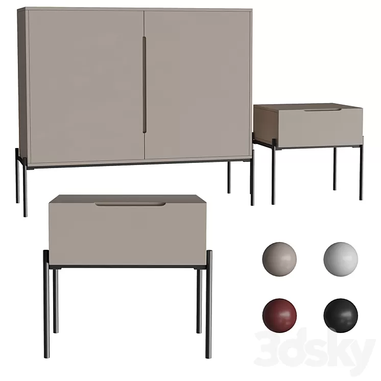 Bedside table and chest of drawers Flow 3D Model Free Download Bedside table and chest of drawers Flow 3D Model Free Download