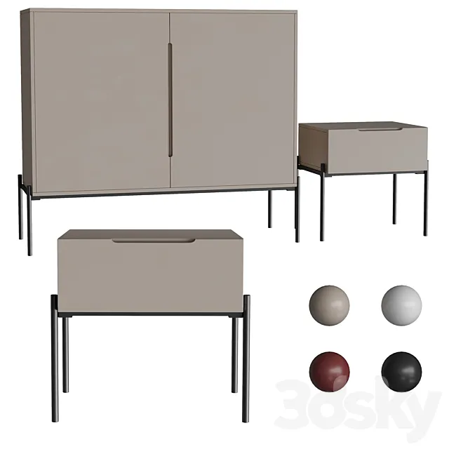 Bedside table and chest of drawers Flow 3DModel Bedside table and chest of drawers Flow 3DModel