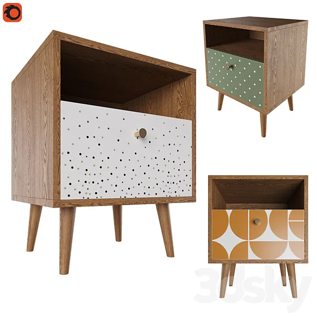 Bedside table Berber 3D Model Bedside table Berber 3D Model
