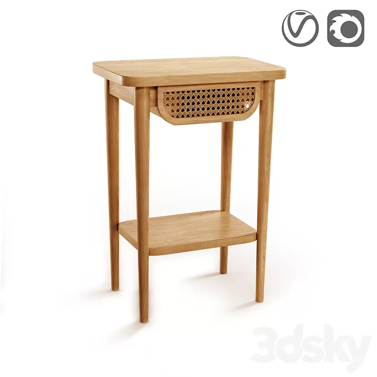 Bedside table Buisseau 3D Model