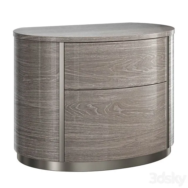 Bedside table Camelgroup Round silver 3D Model Bedside table Camelgroup Round silver 3D Model