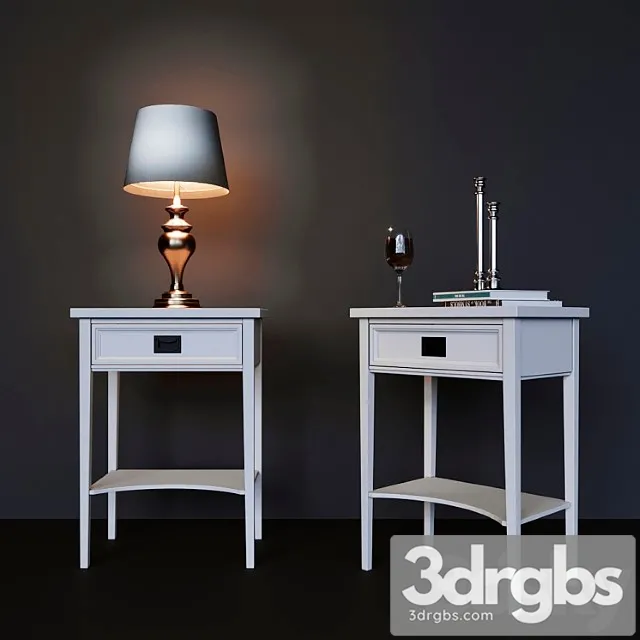 Bedside table dantone home oxford 2 3D Model Download Bedside table dantone home oxford 2 3D Model Download