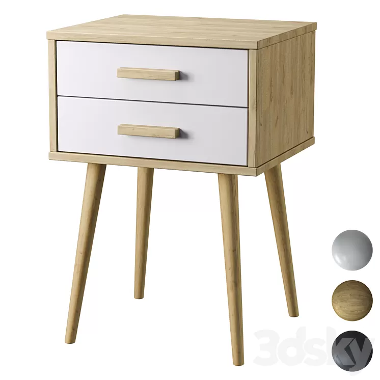 Bedside table Ivein Double 3D Model Free Download