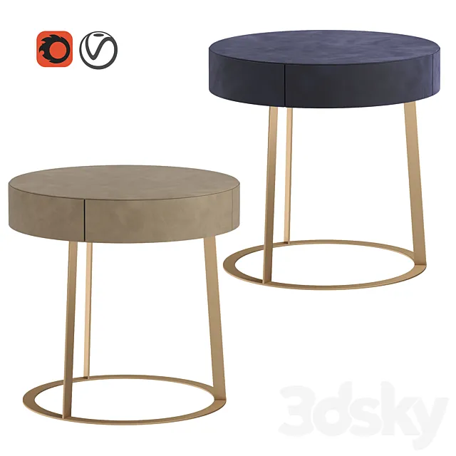 Bedside table Jules De Nuit by Baxter 3D Model Bedside table Jules De Nuit by Baxter 3D Model