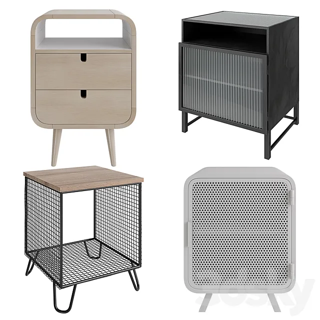 Bedside table Kave Home Georg Trixie Aida Rita 3D Model Bedside table Kave Home Georg Trixie Aida Rita 3D Model