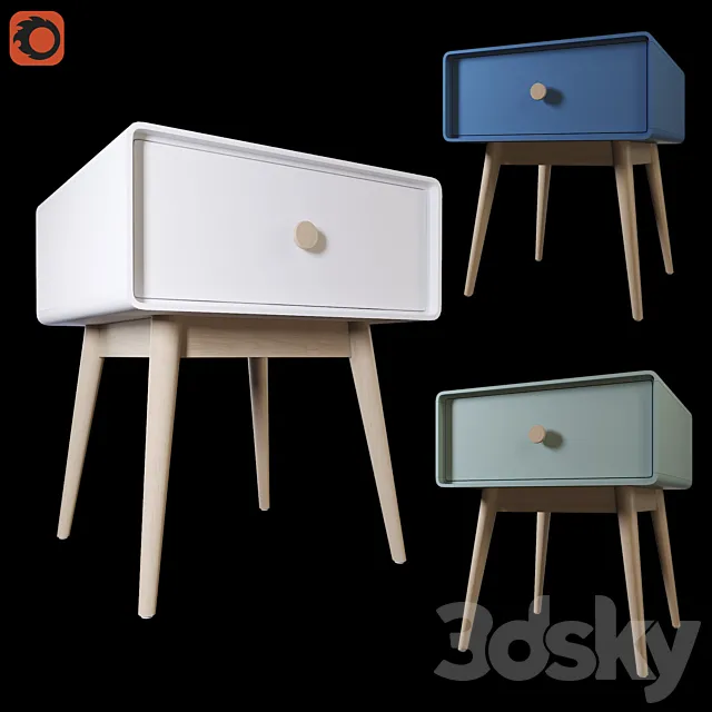 Bedside table La Redoute Jimi 3D Model Bedside table La Redoute Jimi 3D Model