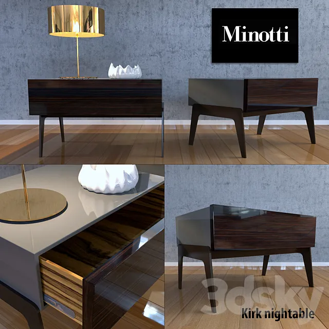Bedside table Minotti Minotti 2014 – Kirk nightable 3D Model