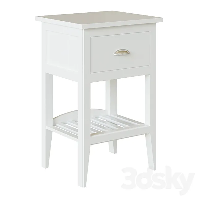 Bedside table Nantes with 1 drawer 3D Model Bedside table Nantes with 1 drawer 3D Model
