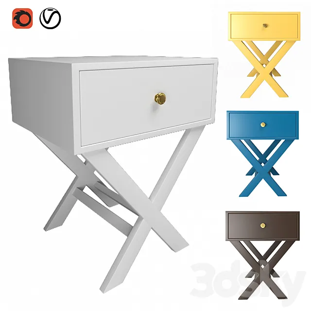 Bedside table Tomas 3D Model Bedside table Tomas 3D Model