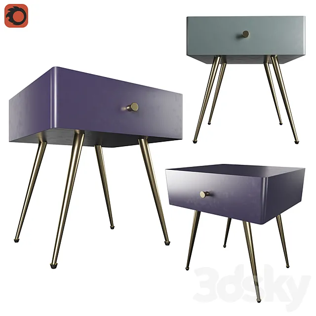 Bedside table Topim La Redoute 3D Model Bedside table Topim La Redoute 3D Model
