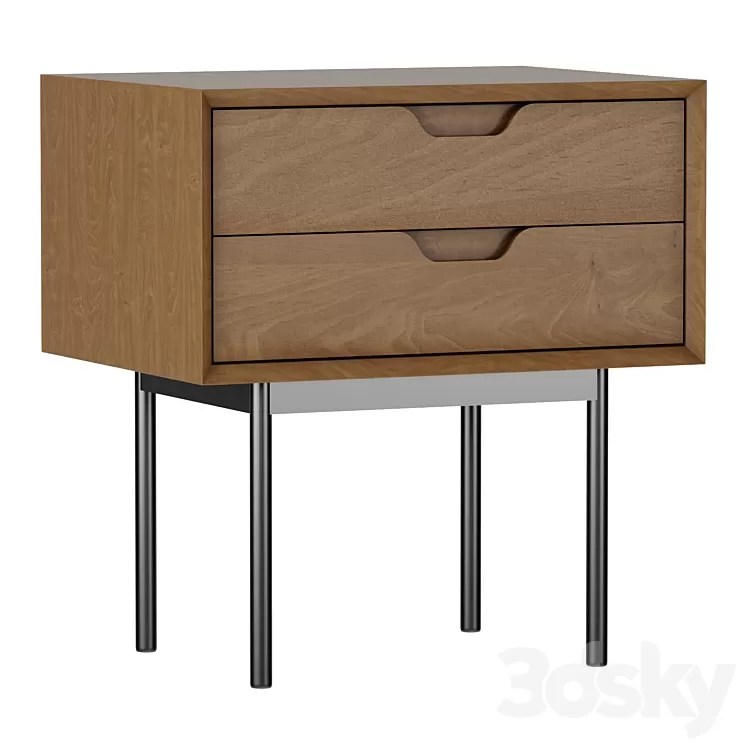 Bedside table with drawers Noyeto 3D Model Free Download