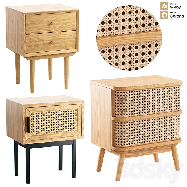 Bedside tables La Redoute Interieurs Set 1 3D Model