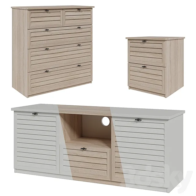 Bedside tables Monmart from divan.ru 3D Model