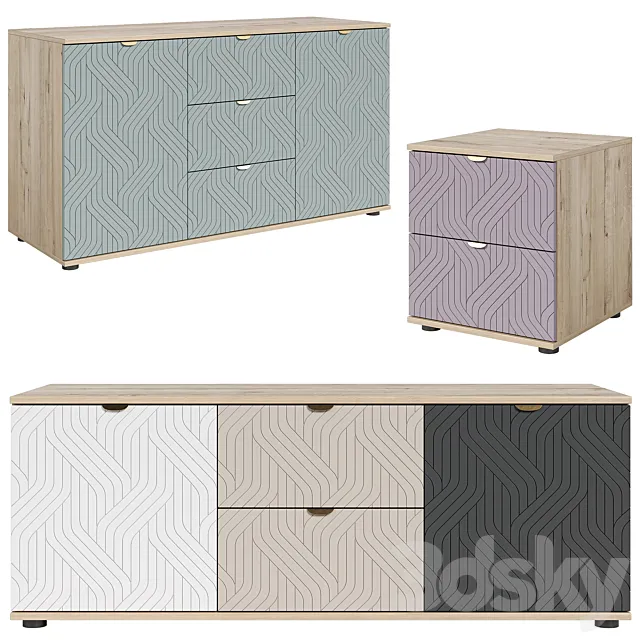 Bedside tables Mont Blanc Fancy from divan.ru 3D Model Bedside tables Mont Blanc Fancy from divan.ru 3D Model