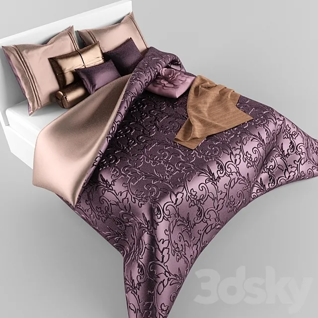 bedspread with pillows 3DModel