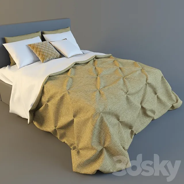 bedspread with tucks 3DModel bedspread with tucks 3DModel
