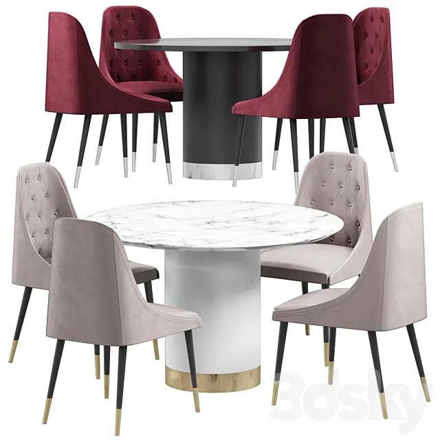 Beedle Chair & Ontario Dining Table 3DModel