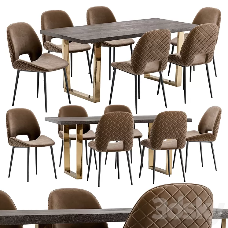 Beekman Dining Chair and Osaka Table 3D Model 3DSKY Decor Helper