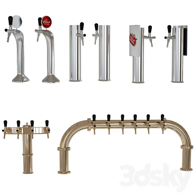Beer equipment set 3 3D Model