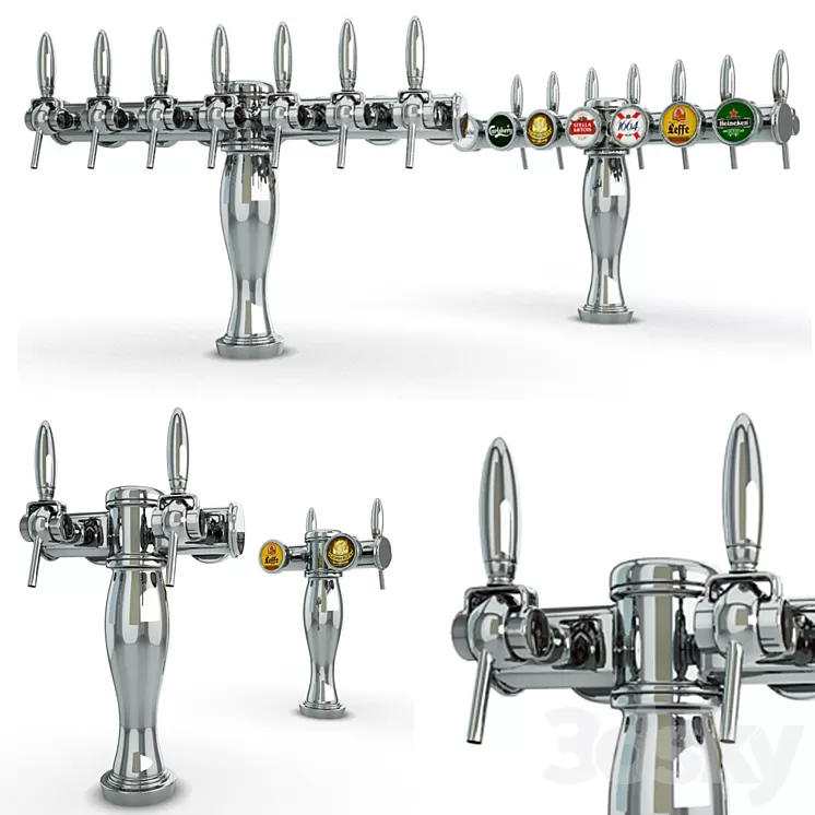 Beer taps elysee 3D Model