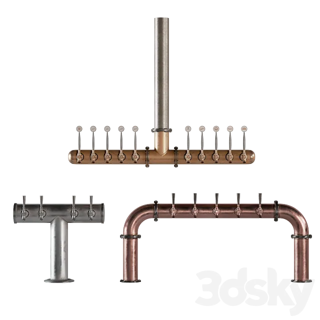 Beer towers in loft style 3D Model