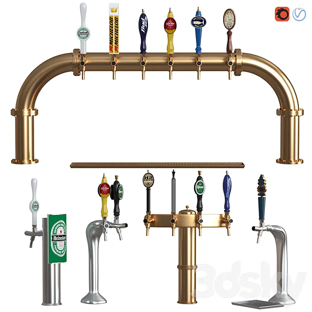 Beer Towers Industrial Beer Towers 4 3D Model