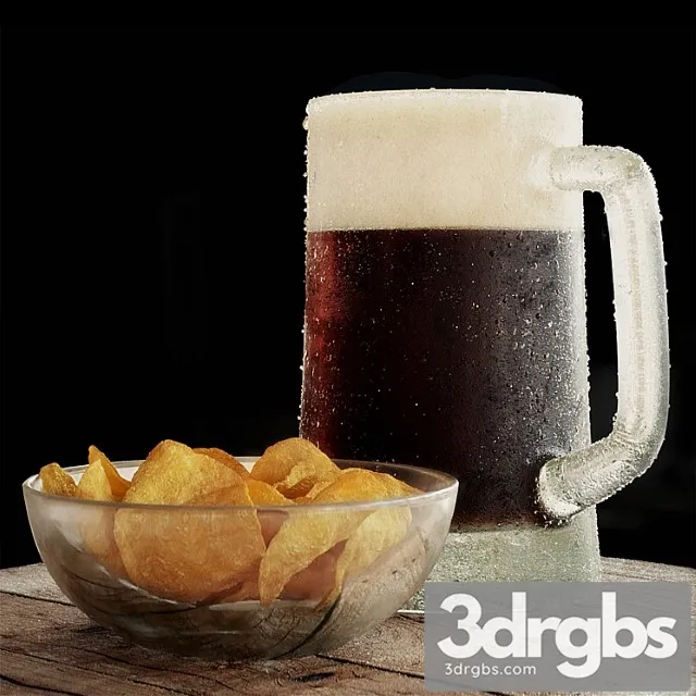 Beer with chips 3D Model Download