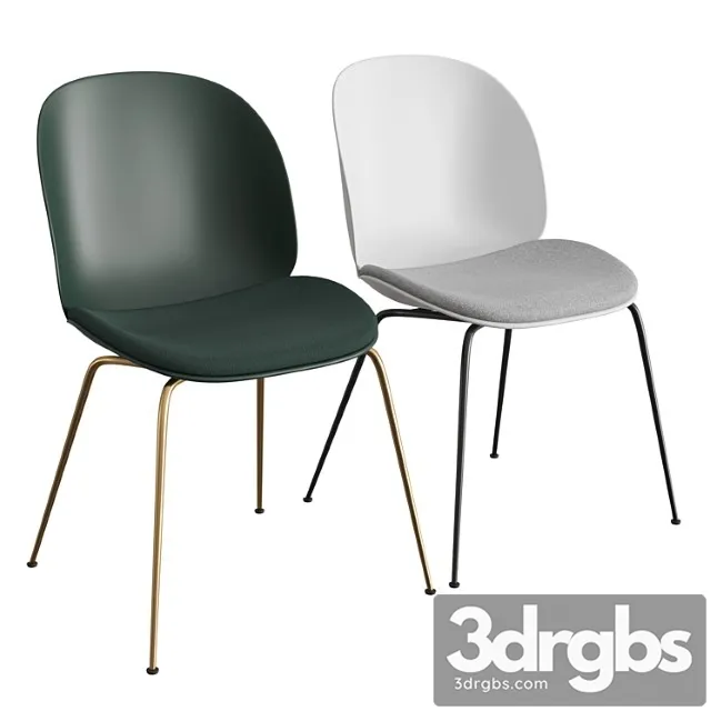 Beetle dining chair seat upholstered conic base 2 3D Model Download