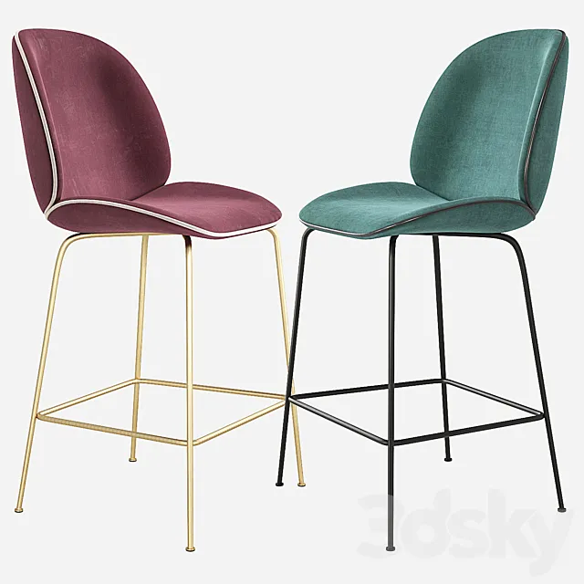 Beetle GUBI Stool Counter Chair 3D Model