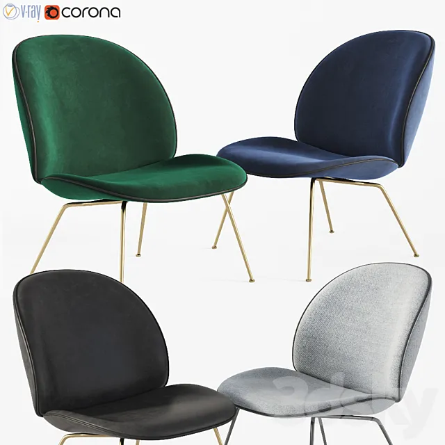 Beetle Lounge Chair Gubi 3D Model Beetle Lounge Chair Gubi 3D Model