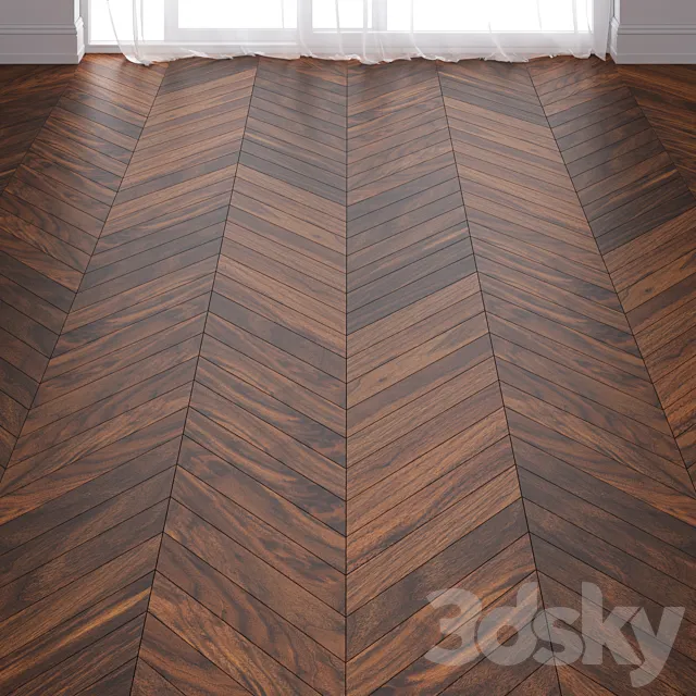 Befag American Walnut Lacquer Parquet Floor in 3 types 3D Model